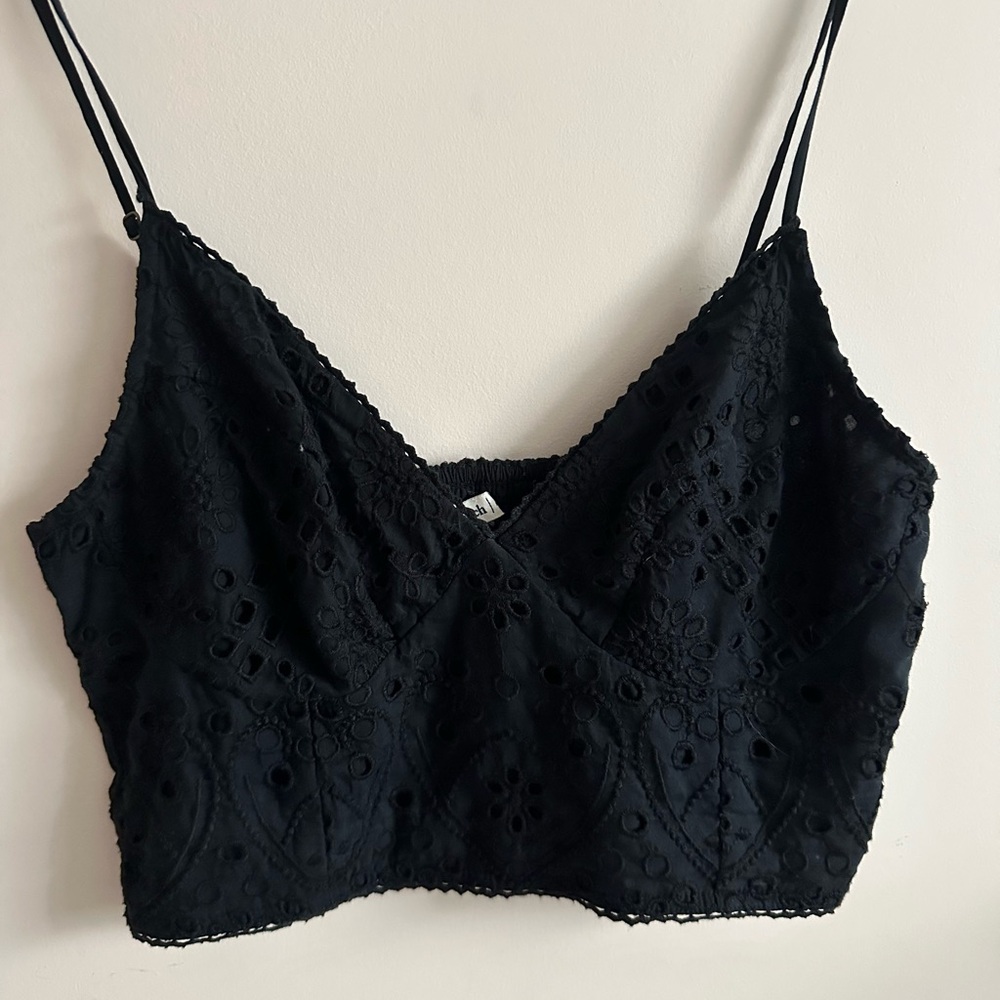 Abercrombie & Fitch Black Eyelet Blouse